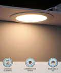 Sixteen Pack Ultra Thin LED Recessed Lighting 6 Inch with Junction Box Aluminum Housing 3000K Warm White 12W Dimmable Slim Downlight