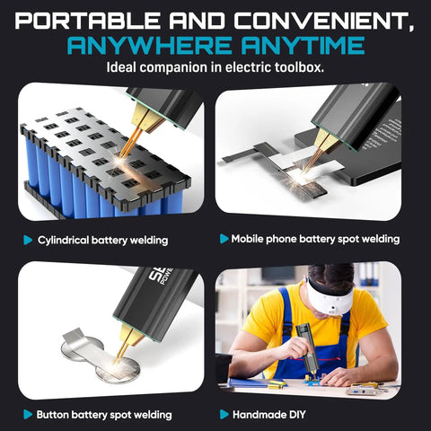 Cordless Battery Spot Welder Handheld Mini Welding Machine With 2000mAh Rechargeable Battery Portable Weld Tool in use