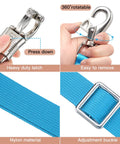 Heavy Duty Nylon Horse Cross Ties With Panic Snap And Bull Snap Built Tough Adjustable 45.2 To 78.7 Inches Durable Trailer Tie