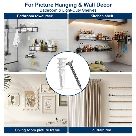 120 Piece Self Drilling Drywall Anchors With Rust Resistant Stainless Steel Screws Heavy Duty Wall Anchor Kit For Hollow Walls Sheetrock, showcased in various home decor setups.