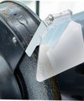 One Pair Bench Dust Guard Plates With Transparent Eye Shield Kit on a grinding machine for safety protection