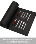 Dope Non Slip Foam Toolbox Drawer Liner With Textured Grip 24 Inch Wide By 24 Foot Long Cut To Fit Easy Heavy Duty Tool Mat in use with tools