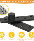 Heavy Duty 4 Inch Hidden Door Hinges Built Like A Tank With Smooth 360 Degree Pivot Rotation For Secret Bookcase Entries And Black Stainless Steel Closet Swings Zero Drama Setup 2 Pack, showcasing black stainless steel rods and hinges.