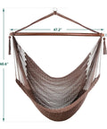 Extra Large Hammock Swing Chair With Spreader Bar For Indoor Or Outdoor Kick Back Relaxing, Handcrafted Rope Hanging Chair