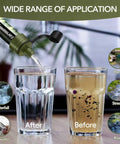 Portable Water Purifier Straw For Hiking And Camping, Reusable Filtration System With Medical Grade Filters, BPA Free, Triple Filtration, Emergency Water Purifier For Travel And Outdoor Survival Gear demonstrating water purification in before and after glasses.