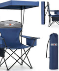 Camping Chair With Canopy Shade For Outdoor Adventures, Oversized 330Lbs Heavy Duty Folding Beach Chair with carry bag