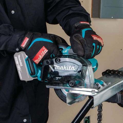 18V LXT Cordless Metal Cutting Saw Bare Tool With 5 3 8 Inch Cut Capacity in use cutting metal pipe
