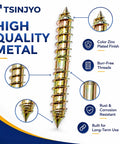 Close-up of zinc plated double ended screw from 100 Piece Hanger Bolt Set with Double Ended Screws for Woodworking and Furniture Assembly