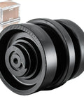 Precision Bottom Track Roller Replacement For SVL Compact Track Loader Undercarriage, heavy duty black bottom roller, detailed view.