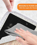 16 Pack Anti Slip Rug Pads Dual Sided Washable And Reusable Non Slip Carpet Corner Holders To Prevent Rug Curling Plus Strong Adhesive Rug Tape For Hardwood Tile And Laminate Floors, with hand cleaning