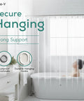 Magnet Grip Shower Curtain Liner With Weighted Magnets, 72x72 Inches, in bathroom setting, hanging on rustproof grommets.