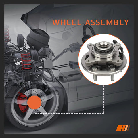Front Wheel Hub And Bearing Assembly For 4WD Ford F150 2004 2008 And Lincoln Mark LT 2006 2008 With 6 Lug And ABS 515079