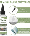 Glass Cutting Oil For Cutters Pro Grade Lubricant 100ml bottle with dropper, lubricating glass surface and cutting tools