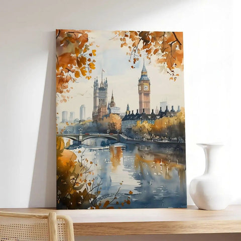 Battersea Power Station Watercolor Print London Wall Art Landscape Canvas Poster For Home Office Dorm Decor 12x18 Inch Unframed Or Framed Options High Resolution Artwork Gift