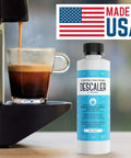 Top Notch Coffee Machine Descaler For Keurig And Most Single Serve Espresso Makers 6 Pack 12 Uses Made In The USA bottle and coffee