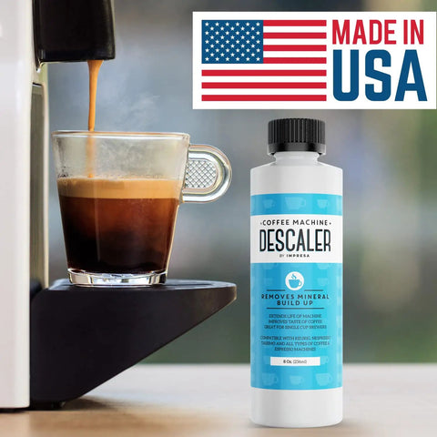 Top Notch Coffee Machine Descaler For Keurig And Most Single Serve Espresso Makers 6 Pack 12 Uses Made In The USA bottle and coffee