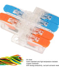 10 Pack Lever Wire Nut Connectors 2 In 4 Out Quick Wiring Connector Set 0.5 To 6mm² Copper Conductor 41A 450V Splice Kit