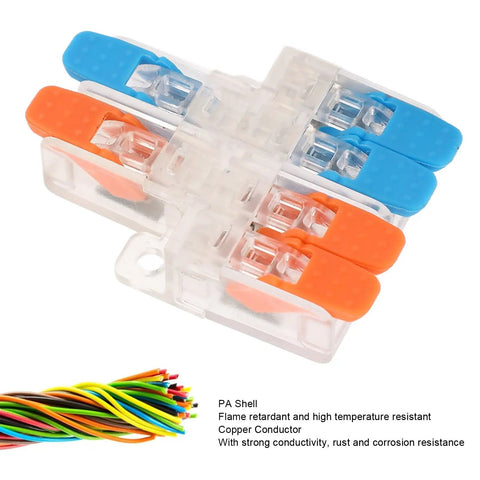 10 Pack Lever Wire Nut Connectors 2 In 4 Out Quick Wiring Connector Set 0.5 To 6mm² Copper Conductor 41A 450V Splice Kit
