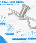 R Clip Clevis Pin Set M8x75mm With R Shaped Cotter Pin Single Hole Clevis Durable 304 Stainless Steel Ideal For Automotive Cars Trucks Lawn Mowers And More 6 Pack Silver, 304 stainless steel clevis pin and R clip