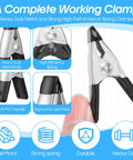 100 Pack 2 Inch Mini Spring Clamps with Rubber Tips Ultra Handy Heavy Duty Clips highlighting metal body and ergonomic jaw pads