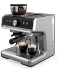Pro Vibes Espresso Machine With Built In Burr Grinder And Milk Frother, 30 Setting Coffee Maker For Silky Lattes And Darn Good Cappuccinos brewing espresso shots