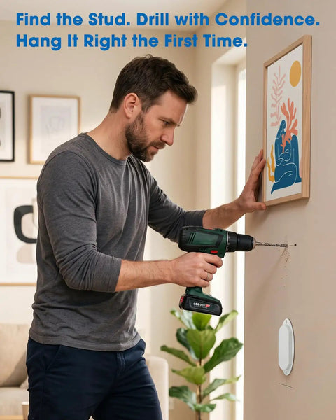 Badass Magnetic Stud Finder For Drywall, Battery Free Screw And Nail Detector With Three Super Strong N35 Magnets, No Sweat Wall Locator For Hanging Pictures And Shelves Slick Home DIY Game Changer Tool