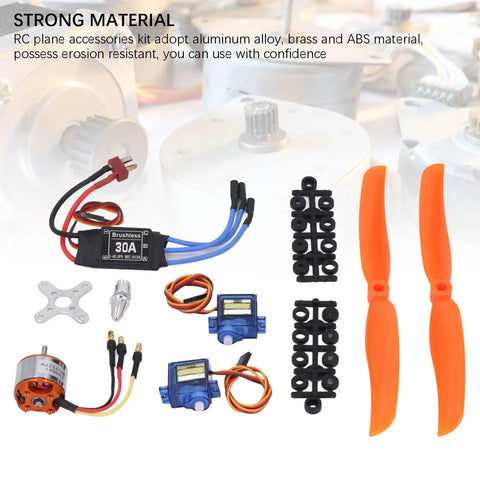 Pro Grade RC Aircraft Accessories Kit With A2212 1400KV Brushless Motor, 30A ESC, SG90 Micro Servo, 8060 Propeller Set