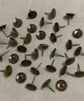Hardcore Upholstery Tacks And Furniture Nails 100 Pack Heavy Duty Decorative Hardware showing 16mm antique brass tacks.