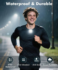 Runner with Two Pack Clip On Running Lights With Rechargeable Battery Ultra Bright 24 LED Beams for night runs.