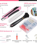 Pink 277 Piece Home Repair Kit With Wide Mouth 13 Inch Tool Bag Hammer Screwdrivers Pliers Wrenches And Essential Diy Household Tools For Quick Pro Grade Home Fixes. Features knife and assorted hardware.