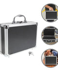 Rugged Aluminum Tool Case With Sturdy Handle, Large Capacity All-In-One Storage Box For Tools, Travel Ready DIY Projects, Heavy-Duty Organizer