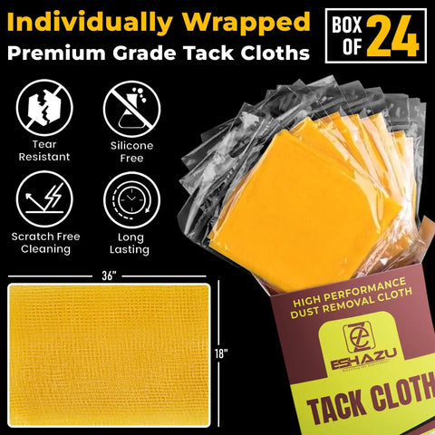 Premium Tack Cloth Pack Of 144 Pro Grade Dust And Particle Remover For Woodworking And Painting, 18x36 silicone-free cloths