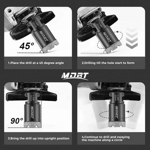 Amazon diamond core drill bits, 2 pcs, 1/4 in dia, vacuum-brazed tile hole saws, 5/8-11 thread.