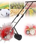 Manual Seed Seeder Handheld For Garden And Farm Use, 20cm Spacing, adjustable walk behind machine, clear hopper, row crop planter.