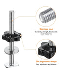 Close-up of 5 Piece T Track Bolts And Knob Kit For Woodworking Jigs And Fixtures M8 X 100mm, with brass plastic knob and stainless steel bolt.
