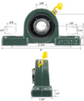Heavy Duty Pillow Block Mounted Ball Bearing UCP202-10 With Five Eighth Inch Bore Self Aligning Cast Iron Housing Pre Lubricated