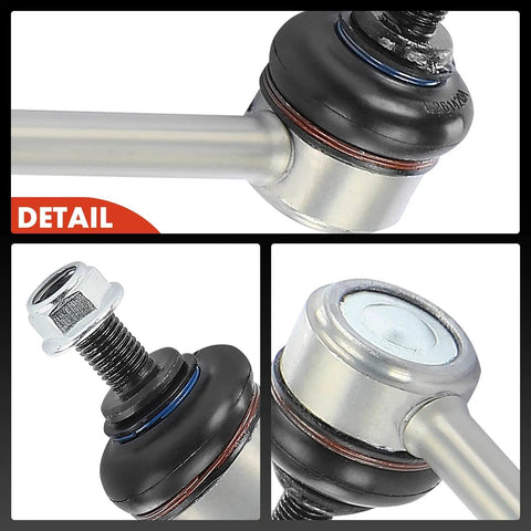 BMW Front Sway Bar Links Kit 2 Pack Direct Fit Stabilizer Links close-up showing metal construction and rubber bushings