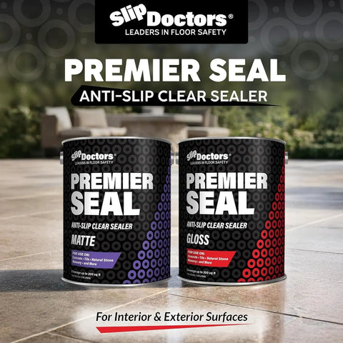 Pro Plus Non Slip Concrete Sealer Delivers Kickass Traction And Zero Sweat Maintenance, 4 Pack clear anti-slip sealer cans.