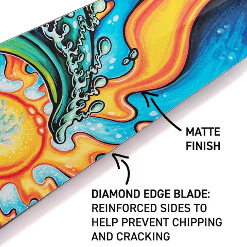 Colorful design on Making Waves Design Adjustable Carbon Fiber Dragon Boat Paddle With LeverLock IDBF Approved Lightweight 20 Oz