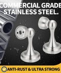 Magnetic Door Stop Heavy Duty Stainless Steel Anti Rust Premium Door Stopper With Wall And Floor Mount Matte Finish