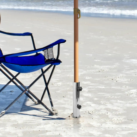 Heavy Duty Granite Umbrella Stand With Windproof Adjustable And DIY Friendly Industrial Grade Outdoor Umbrella Base For Patio Or Deck Stainless Steel And Granite Construction For Maximum Stability on beach with chair