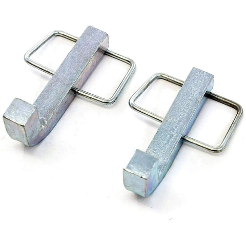 Universal Snap L-Pin 2-Pack For No-Fuss Quick Trailer Hitch And Pin Replacement, shown in durable steel construction