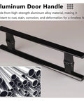 Slick Aluminum Door Handle For Sliding Glass Doors No Sweat Install Double Sided H Grab Bar Heavy Duty Pulls, black finish.