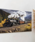 Steam Locomotive Train Canvas Wall Art for Living Room and Bedroom Decor, vintage landscape prints in HD on a framed canvas