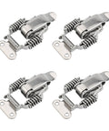Four Pack Stainless Steel Spring Loaded Draw Latches With Double Action Clip Hasps For Toolboxes Suitcases Storage Boxes And Wooden Cabinets Rust Resistant Silver S 58x36mm And L 74x47mm