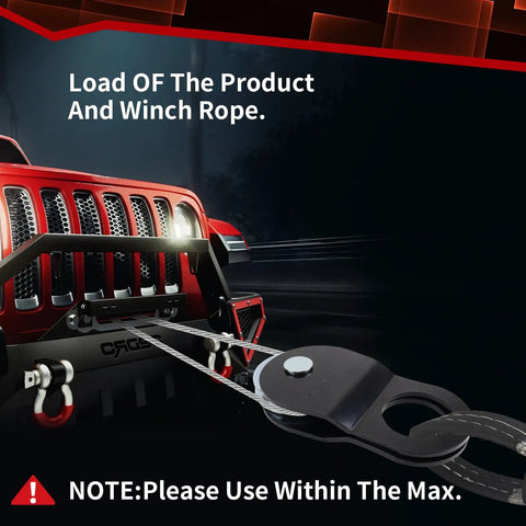 10 Ton Winch Snatch Block For Offroad Recovery Beefy Heavy Duty Towing Pulley With 22000 Lbs Capacity Works With Steel Cable Or Synthetic Winch Rope Rugged Truck And Tractor Recovery Accessory Black on winch rope