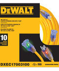 100 Foot 10 By 3 SJTW Lighted Extension Cord For Outdoor Use Heavy Duty Waterproof Weatherproof Built Tough
