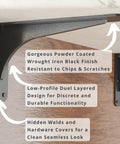 Gladiator Series Sleek Yet Steady Heavy Duty Welded 500 Lb Low Profile Granite Countertop Support Shelf Brackets showing discrete design and hidden welds, 7x13x2.5 inches.