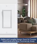 3 Way Decorator Light Switch With Wall Plates Pack of 10 15A 120/277V glossy white rocker switch with wall plate in living room