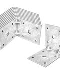 10 Pack L Right Angle Brackets For Wood Built Tough Galvanized Steel Corner Braces, 2-3/8 By 2-7/8 By 2-7/8 Inches, Hot Dip Galvanized